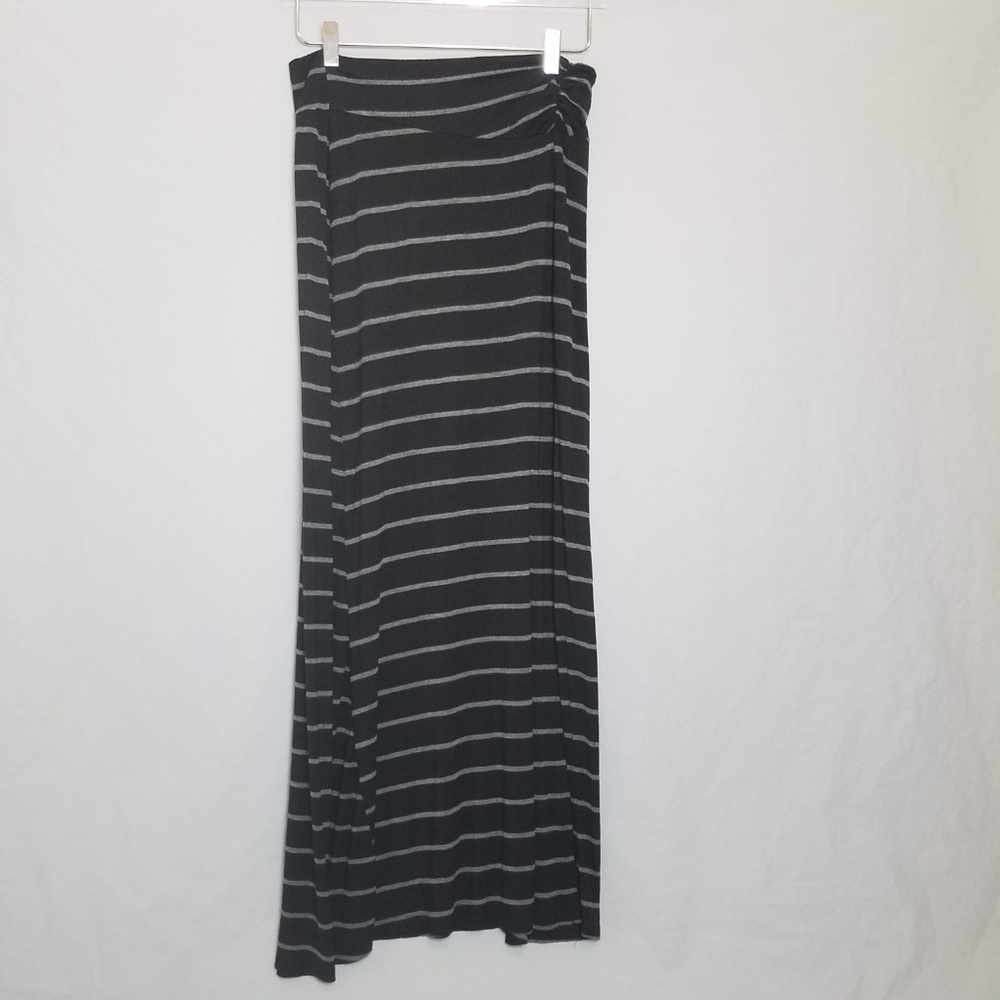 Bobeau Striped Maxi Skirt w/ Slit